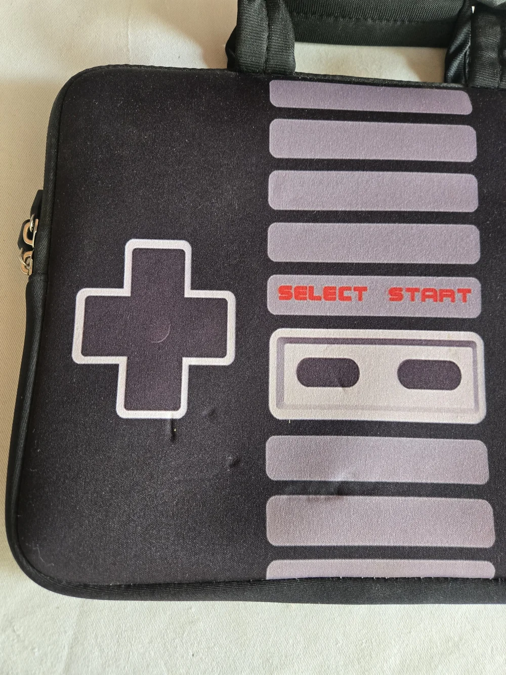 Retro Game Controller Design Soft Zippered Bag For Tablet Or Laptop